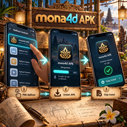 Ilustrasi panduan instalasi mona4d di Android